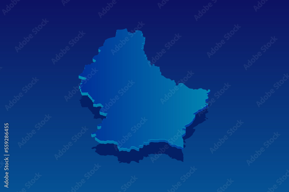 Obraz premium map of Luxembourg on blue background. Vector modern isometric concept greeting Card illustration eps 10.