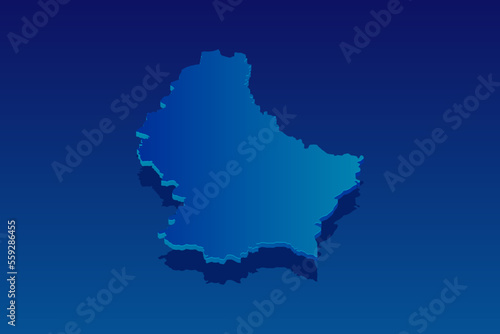 map of Luxembourg on blue background. Vector modern isometric concept greeting Card illustration eps 10.