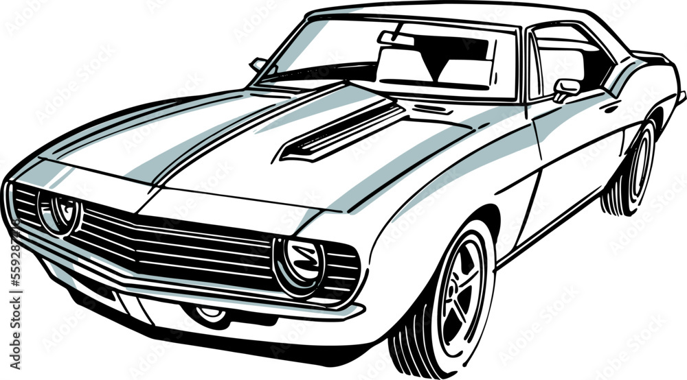 illustration of a sport classic car