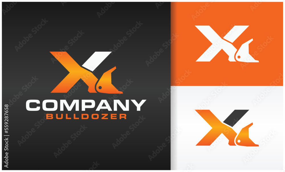 excavator logo letter x excavator logo letter x