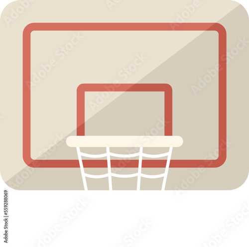 Basketball board icon flat vector. School sport. Gym room isolated
