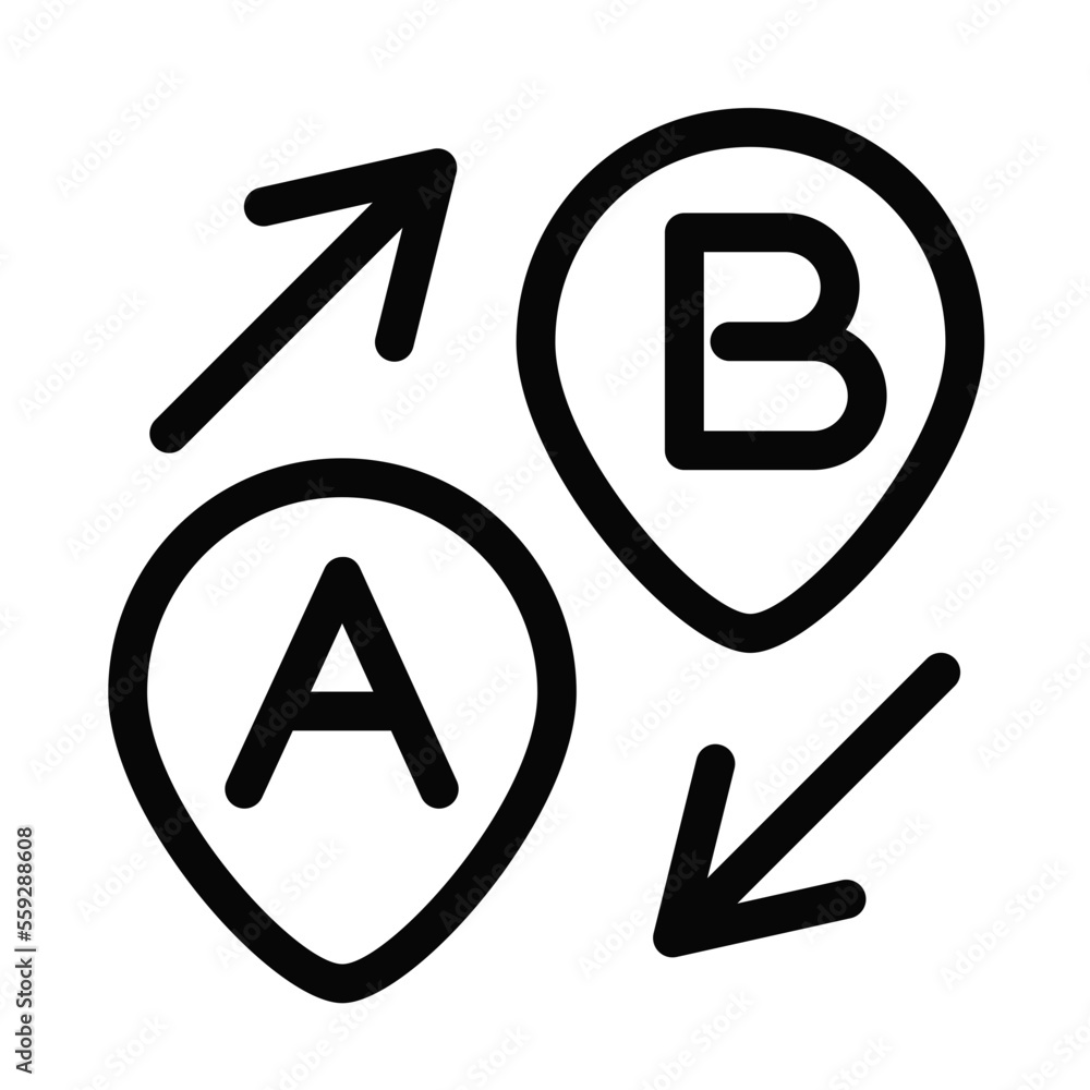 A to B vector icon A to B vector icon