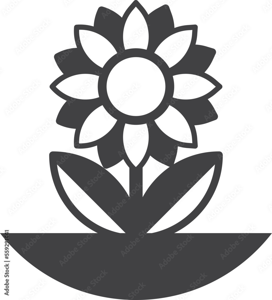 sunflower illustration in minimal style sunflower illustration in minimal style