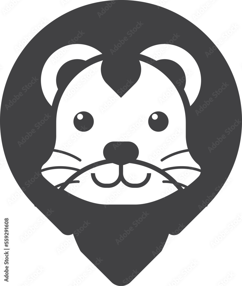Obraz premium male lion illustration in minimal style