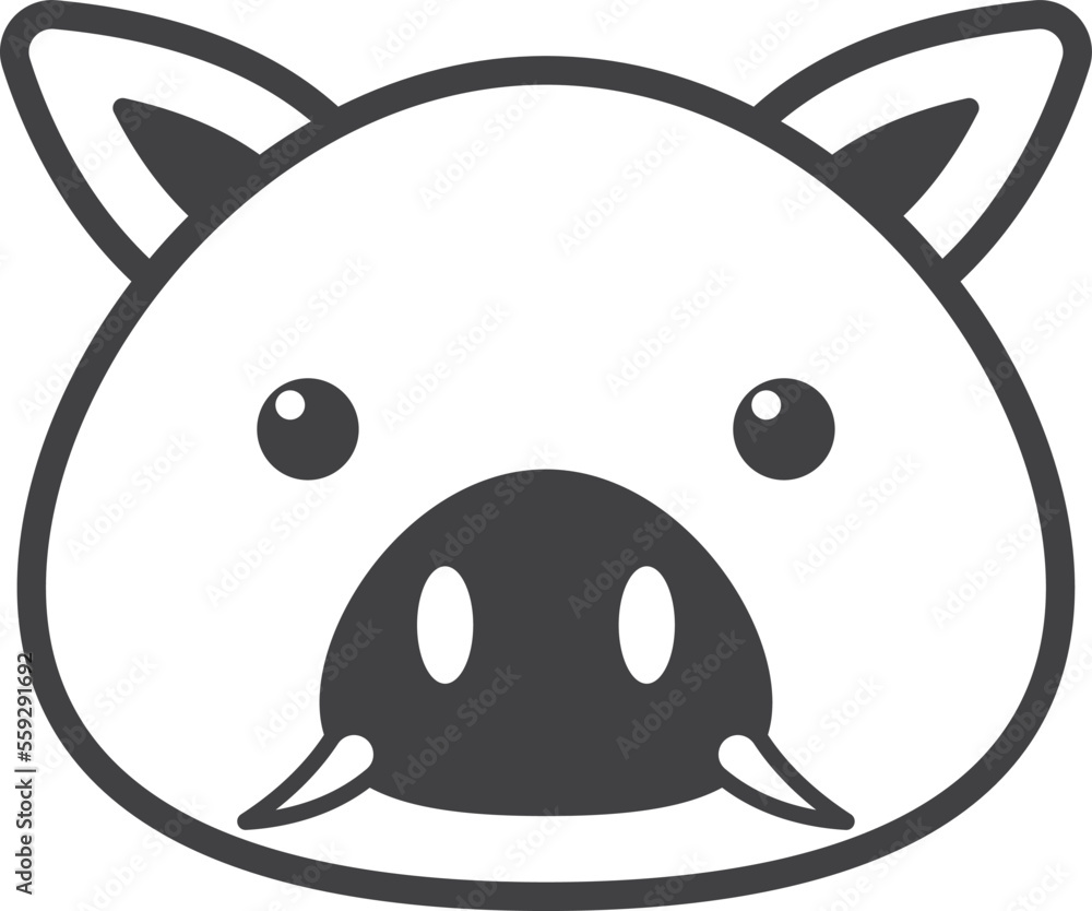 boar face illustration in minimal style boar face illustration in minimal style