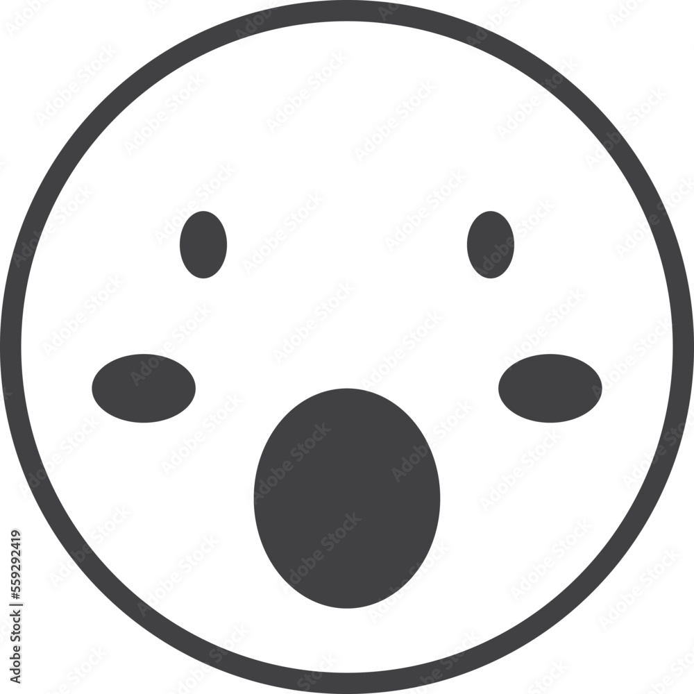 shocked face emoji illustration in minimal style shocked face emoji illustration in minimal style