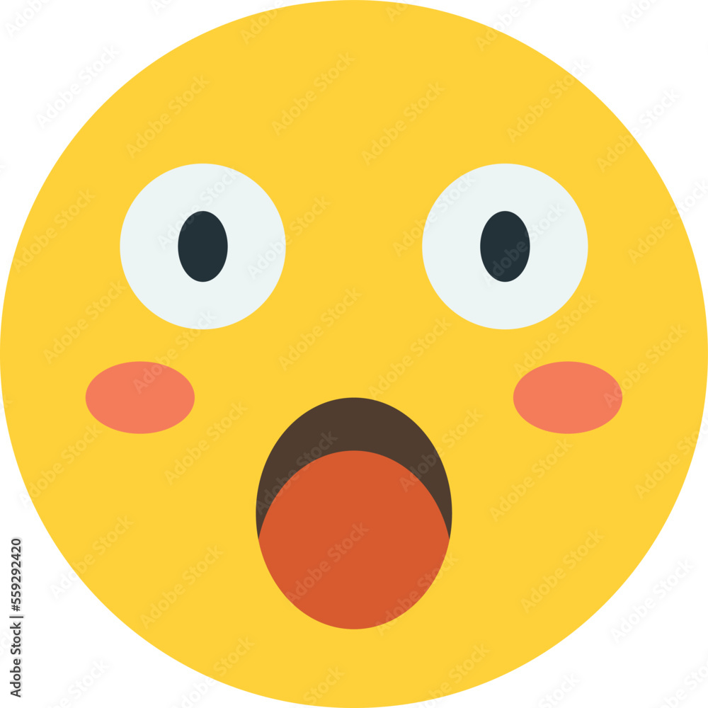 shocked face emoji illustration in minimal style shocked face emoji illustration in minimal style