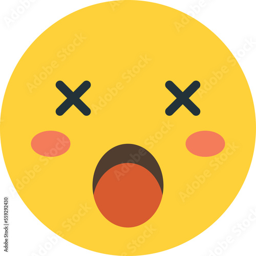 shocked face emoji illustration in minimal style