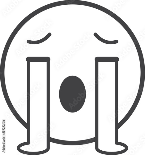 crying face emoji illustration in minimal style