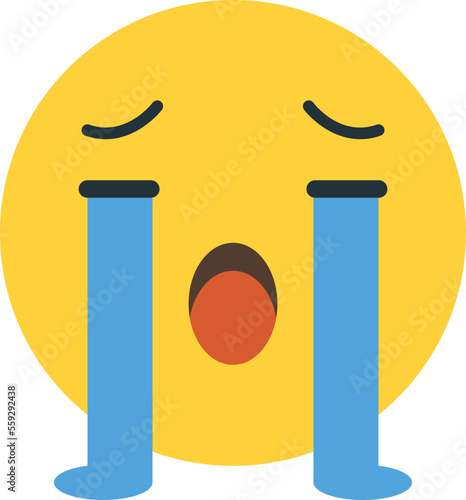 crying face emoji illustration in minimal style