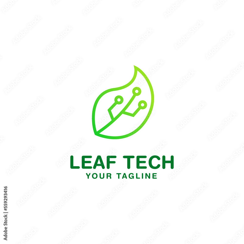 Green leaf tech logo , digital leaf logo Green leaf tech logo , digital leaf logo