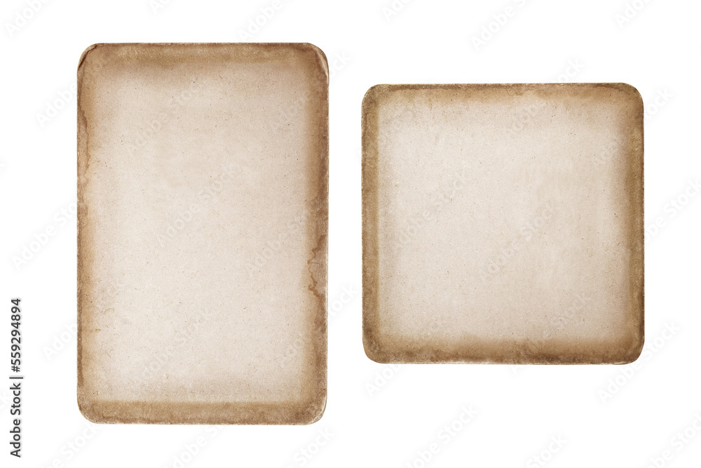 Vintage or antique paper isolated on white with clipping path.