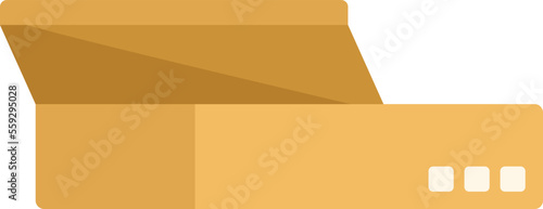 Pizza box icon flat vector. Food package. Organic design isolated