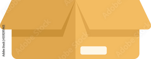 Open carton box icon flat vector. Container pack. Recycle pack isolated