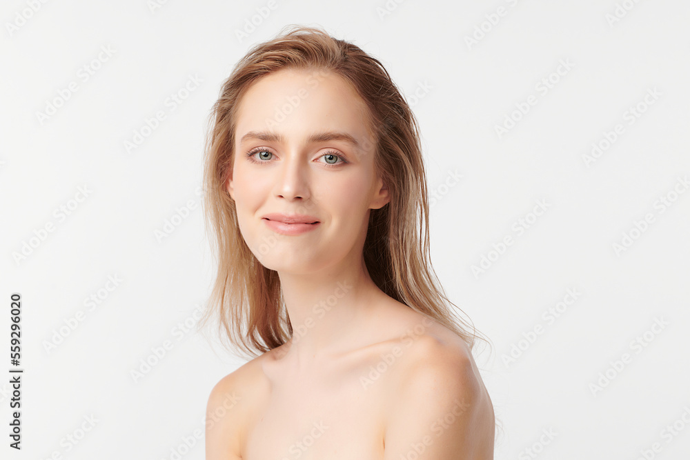 Beautiful young woman with clean fresh skin on white background, Face care, Facial treatment, Cosmetology, beauty and spa, women portrait. Beautiful young woman with clean fresh skin on white background, Face care, Facial treatment, Cosmetology, beauty and spa, women portrait.