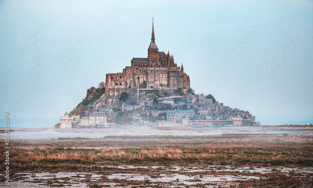 View of Le Mont-Saint-Michel in  from afar