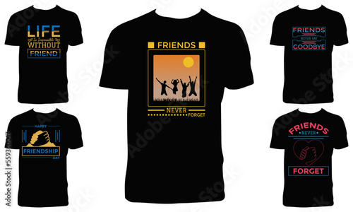 Friendship Day T Shirt Design Bundle Vector Illustration 