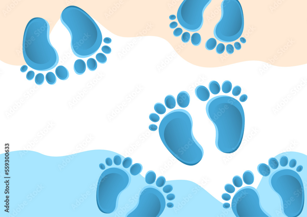 Baby foot prints, creative abstract background for your design. Vector Baby foot prints, creative abstract background for your design. Vector
