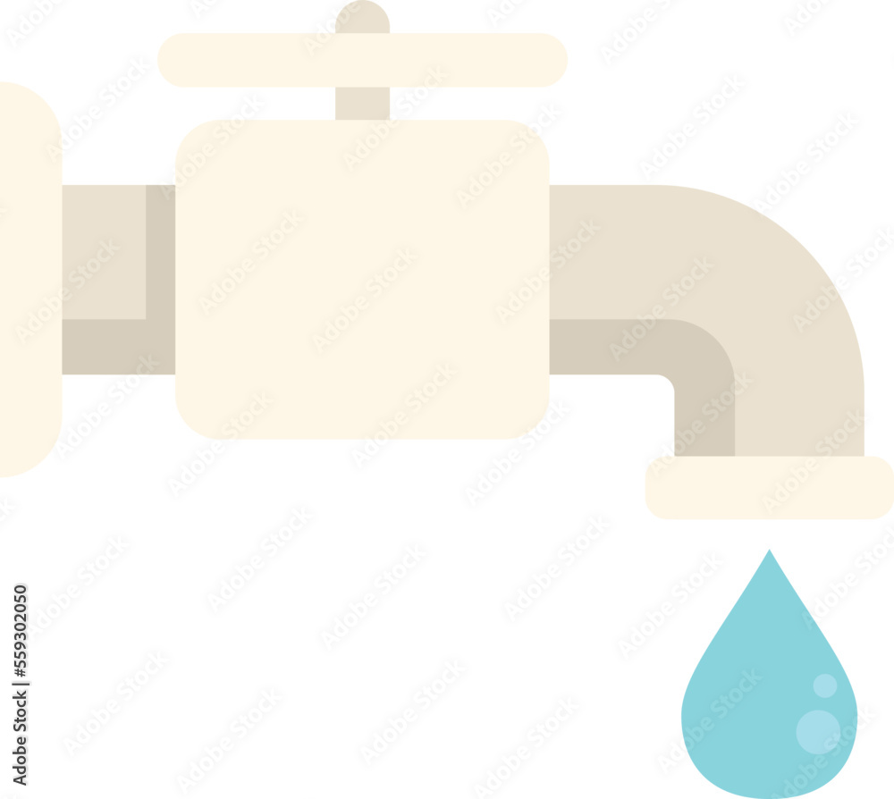 Economy water tap icon flat vector. Smart consumption. Money home isolated Economy water tap icon flat vector. Smart consumption. Money home isolated