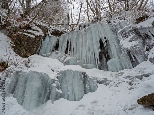雪の英彦山・Wの滝の氷爆