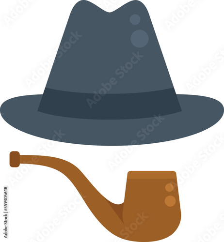 Agent smoking pipe icon flat vector. Secret service. Call center isolated