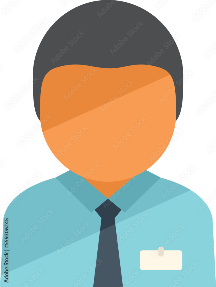 Office agent icon flat vector. Person support. Desk sale isolated Office agent icon flat vector. Person support. Desk sale isolated
