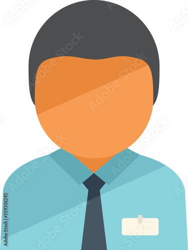 Office agent icon flat vector. Person support. Desk sale isolated