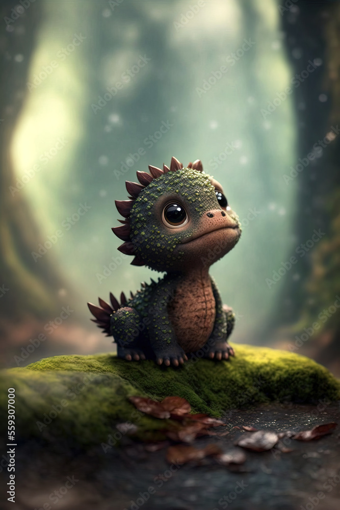 Super Cute Baby Creature, Fantasy, Generative AI Super Cute Baby Creature, Fantasy, Generative AI