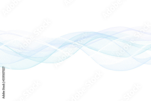 Abstract light blue dot line wave on white background for modern style. Illustration in future digital technology background concept.