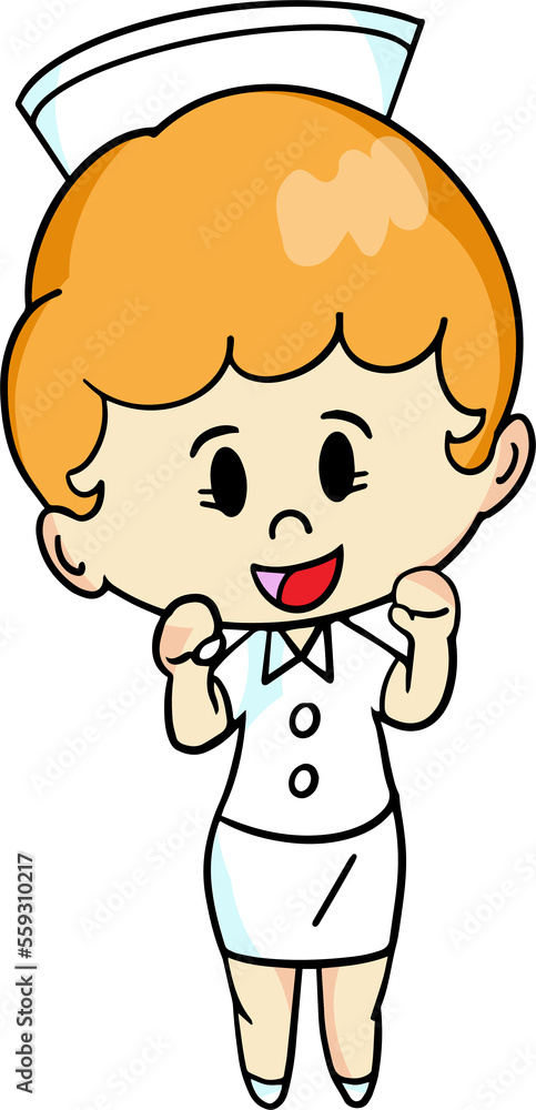 The nurse cartoon style for medical or health concept
