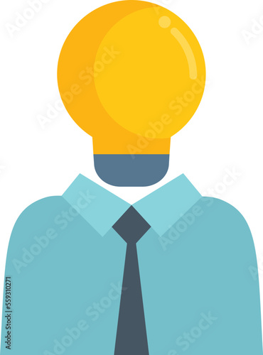 Business idea icon flat vector. Expert standard. Work complete isolated