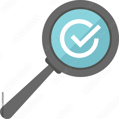 Search magnifier icon flat vector. Expert quality. Ability inspection isolated