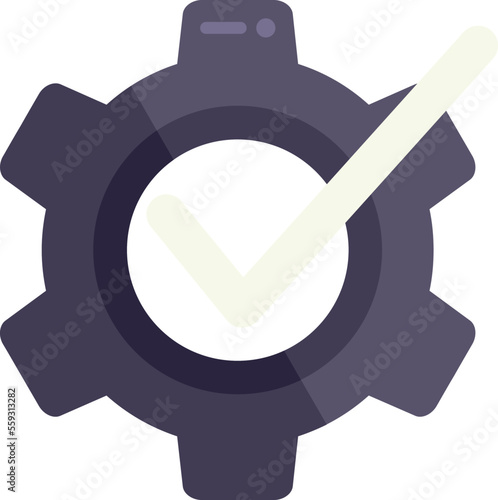 Gear connect icon flat vector. Work trust. Ability inspection isolated