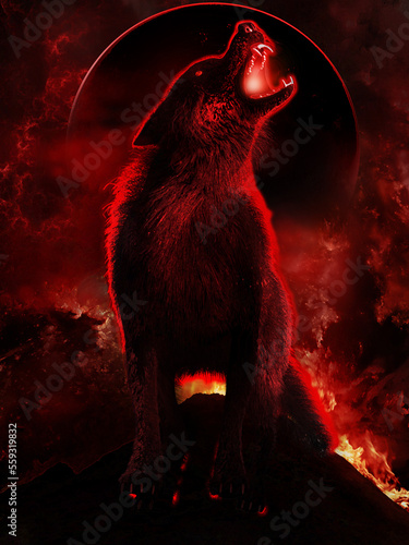 Wolf in the fire