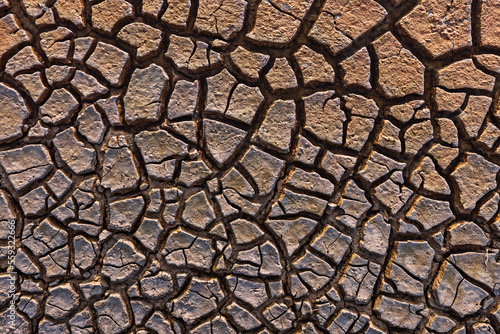 Cracked Earth Pattern Texture as nature abstract background