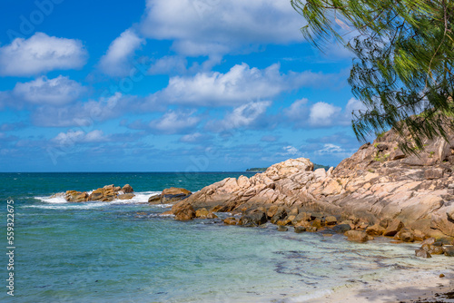 Pointe Ste Marie cape on Praslin island, Seychelles