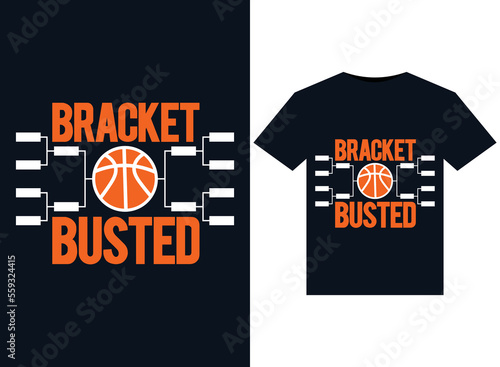 Bracket Busted illustrations for print-ready T-Shirts design