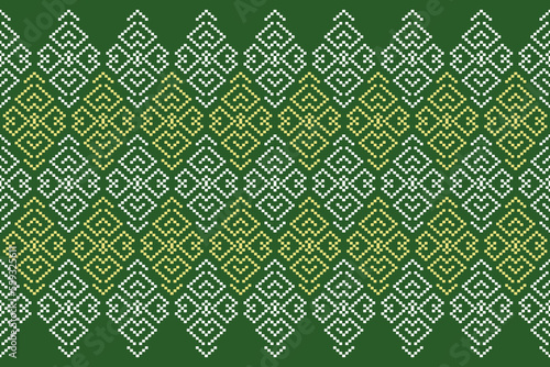 Cross stitch colorful geometric traditional ethnic pattern Ikat seamless pattern abstract design for fabric print cloth dress carpet curtains and sarong Aztec African Indian Indonesian 