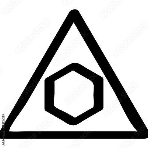 Abstract Isolated Silhouette Solid Line Icon with abstract, creative, design, hexagon, triangle Infographic Simple Vector Illustration