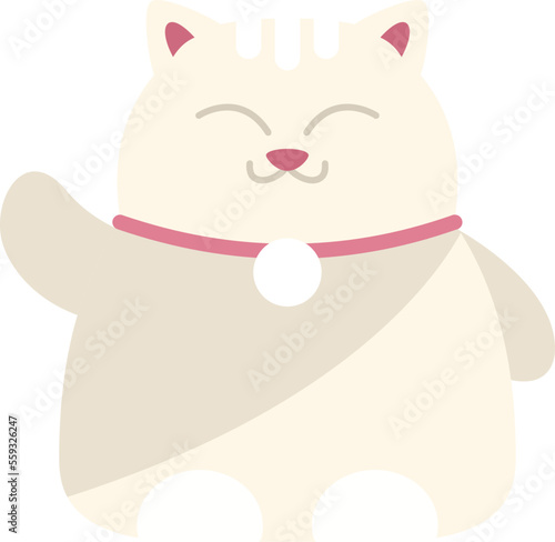 Asia lucky cat icon flat vector. Japan luck. Good rich isolated