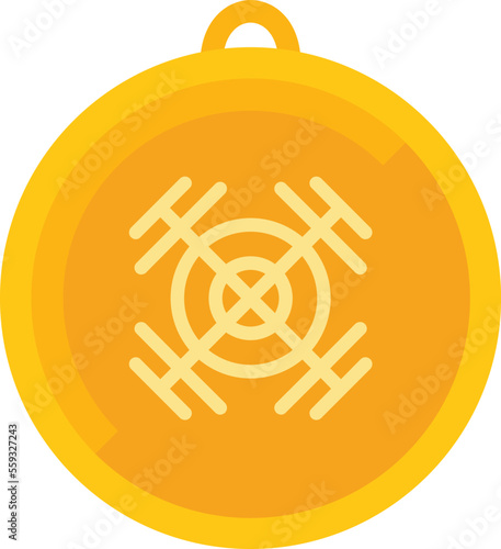 China amulet icon flat vector. Charm neko. Fortune money isolated