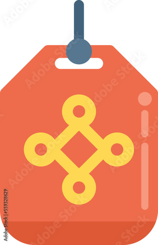Cute amulet icon flat vector. Chinese fortune. Charm animal isolated