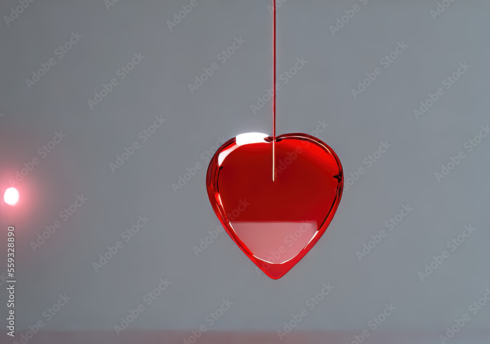 Glass heart, Heart in a Glass, Valentine's Heart, 3D Heart, Generative AI Glass heart, Heart in a Glass, Valentine's Heart, 3D Heart, Generative AI