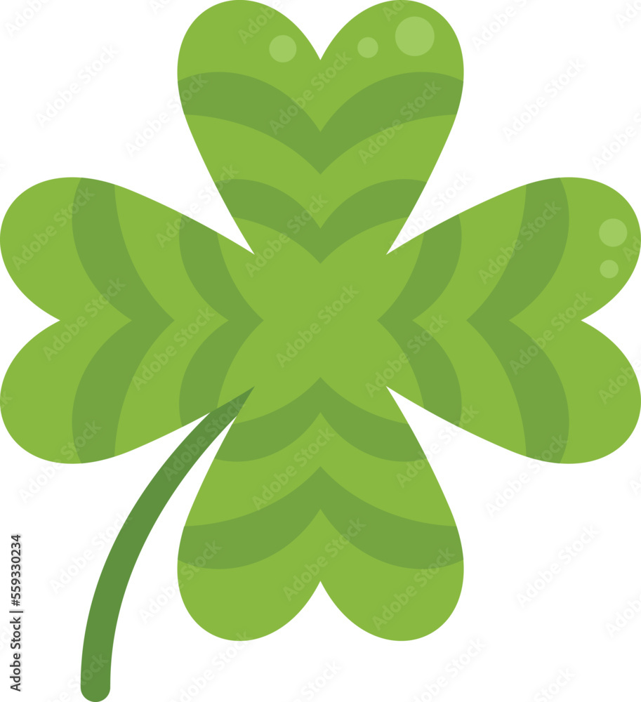 Clover icon flat vector. Four leaf. Irish luck isolated Clover icon flat vector. Four leaf. Irish luck isolated