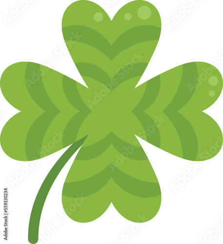 Clover icon flat vector. Four leaf. Irish luck isolated