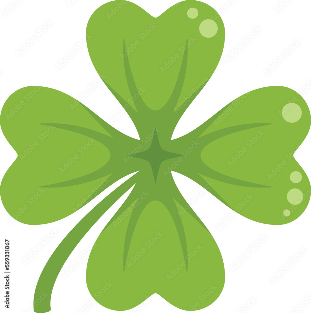 Lucky clover icon flat vector. Four leaf. Fortune luck isolated Lucky clover icon flat vector. Four leaf. Fortune luck isolated