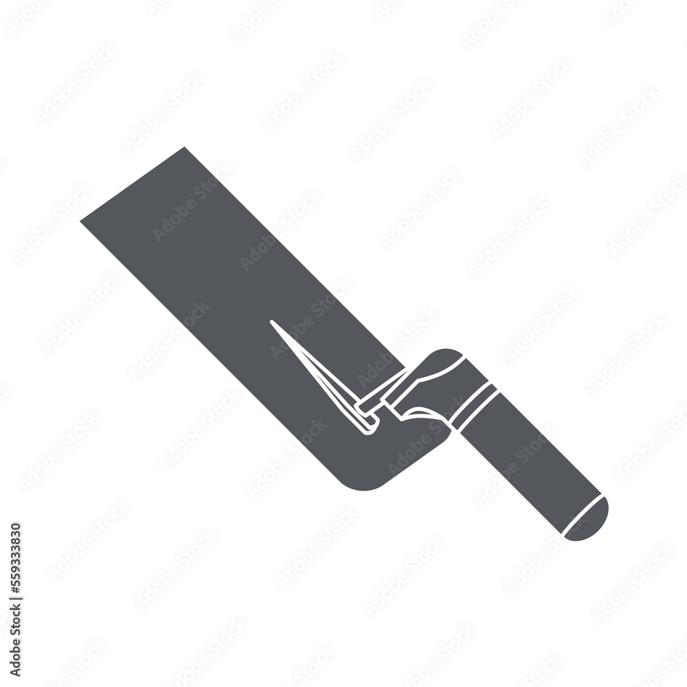 Long Flat Cement Brick Spoon Construction Tools Equipment Device Icon Set Collection Black Solid