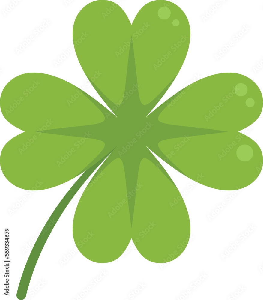 March clover icon flat vector. Ireland day. Fortune shape isolated March clover icon flat vector. Ireland day. Fortune shape isolated