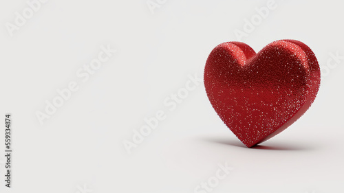 Heart shapes on abstract  white background in love concept for valentines day with sweet and romantic. Use for card banner Generative Ai. 