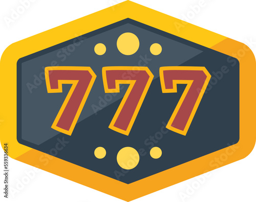 Lucky slot icon flat vector. Casino machine. Seven machine isolated